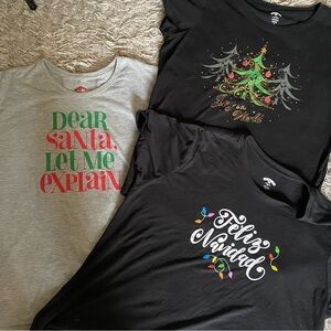 Holiday Time Trio of Festive T-Shirts NWOT